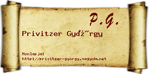 Privitzer György névjegykártya
